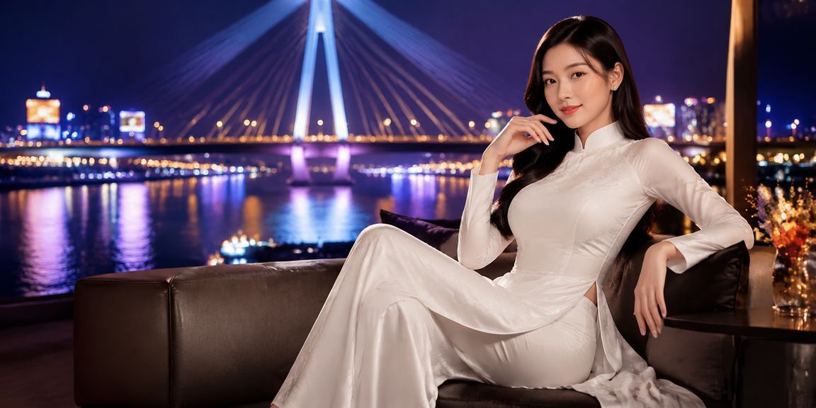 Người dùng tại Cần Thơ mặc áo dài xem bảng kèo bóng đá trên điện thoại